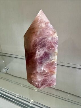 Polished Lavender Rose Quartz Crystal Tower